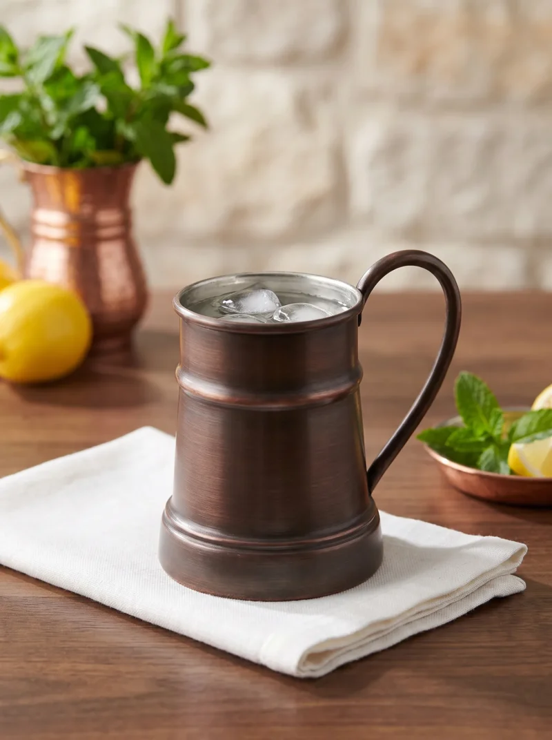 debito-bardak-duz-600-ml-oksit-bb0455-3-sahne-1 El yapımı bakır bakır ürün — Debito Bakır Bardak Düz 600 ml Oksit — soğuk içecek servisi — BakırBul