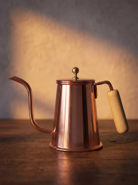 kahveevi-demlik-duz-kirmizi-bb4813-1-sahne-1 El yapımı bakır ürün — Kahveevi Bakır Demlik Düz Kırmızı — çay demleme ve servis — BakırBul
