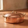 El yapımı bakır tencere — Karnıyarık Bakır Tencere 6 No 26 cm El Dövme Kırmızı — yemek pişirme ve sofrada servis — BakırBul