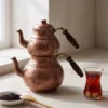 El yapımı bakır çaydanlık — Klasik Bakır Çaydanlık 2 No İnce El Dövme Oksit — çay demleme ve servis — BakırBul