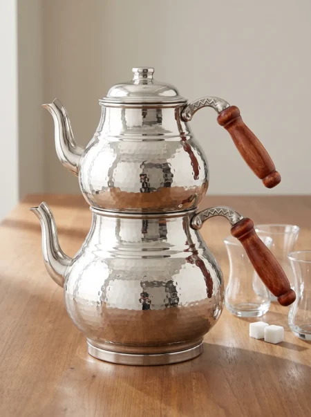 klasik-caydanlik-3-no-ince-el-dovme-nikel-bb1955-2-sahne-1 El yapımı bakır çaydanlık — Klasik Bakır Çaydanlık 3 No İnce El Dövme Nikel — çay demleme ve servis — BakırBul