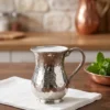 El yapımı bakır maşrapa — Kordonsuz Bakır Maşrapa El Dövme 300 ml Nikel — ayran ve soğuk içecek servisi — BakırBul