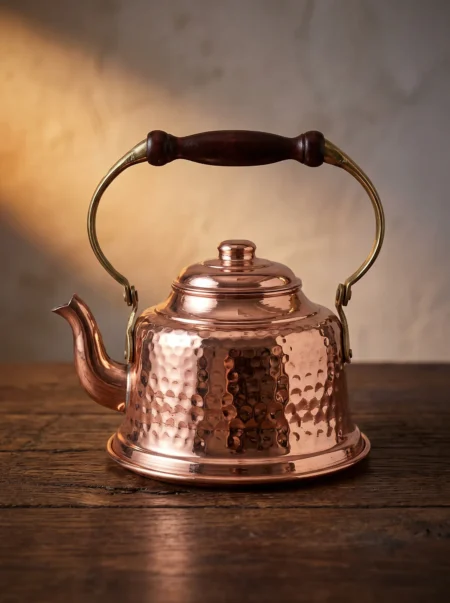 maras-demlik-el-dovme-kirmizi-bb1965-1-sahne-1 El yapımı bakır ürün — Maraş Bakır Demlik El Dövme Kırmızı — çay demleme ve servis — BakırBul