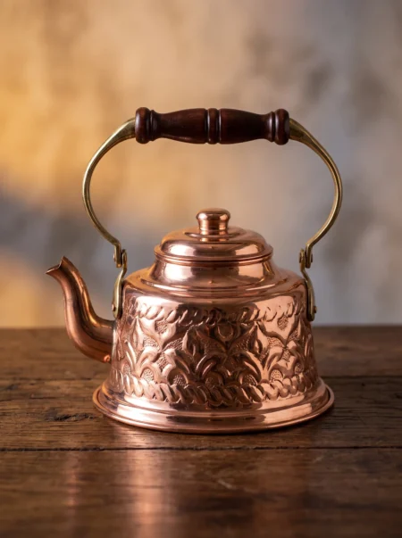 maras-demlik-el-isleme-kirmizi-bb1968-1-sahne-1 El yapımı bakır ürün — Maraş Bakır Demlik El İşleme Kırmızı — çay demleme ve servis — BakırBul