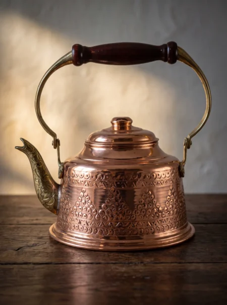 maras-demlik-zimba-isleme-kirmizi-bb1960-1-sahne-1 El yapımı bakır ürün — Maraş Bakır Demlik Zımba İşleme Kırmızı — çay demleme ve servis — BakırBul