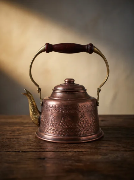 maras-demlik-zimba-isleme-oksit-bb1960-3-sahne-1 El yapımı bakır ürün — Maraş Bakır Demlik Zımba İşleme Oksit — çay demleme ve servis — BakırBul