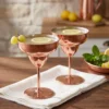 El yapımı bakır kadeh — Margarita Bakır Kadeh Düz 450 ml 2'li Takım Kırmızı — soğuk içecek ve şerbet servisi — BakırBul