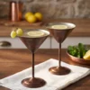 El yapımı bakır kadeh — Martini Bakır Kadeh Düz 250 ml 2'li Takım Oksit — soğuk içecek ve şerbet servisi — BakırBul
