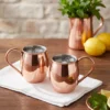 El yapımı bakır bardak — Moscow Mule Bakır Bardak Düz 500 ml 2'li Takım Kırmızı — soğuk içecek servisi — BakırBul