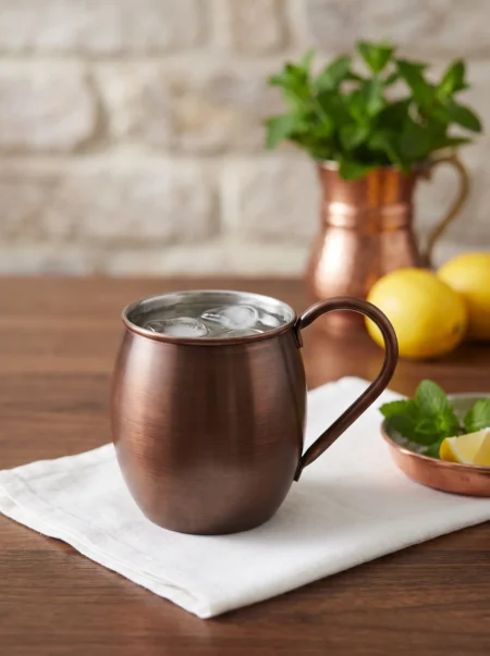 El yapımı bakır bakır ürün — Moscow Mule Bakır Bardak Düz 500 ml Oksit — soğuk içecek servisi — BakırBul