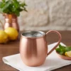 El yapımı bakır bakır ürün — Moscow Mule Bakır Bardak Düz 500 ml Skoç — soğuk içecek servisi — BakırBul