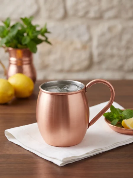 El yapımı bakır bakır ürün — Moscow Mule Bakır Bardak Düz 500 ml Skoç — soğuk içecek servisi — BakırBul