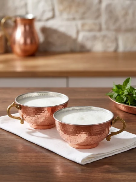 pinarbasi-bakir-ayran-tasi-makine-dovme-500-ml-2li-takim-kirmizi-bb0502-21-sahne-1 El yapımı bakır ürün — Pınarbaşı Bakır Ayran Tası Makine Dövme 500 ml 2'li Takım Kırmızı — ayran servisi — BakırBul