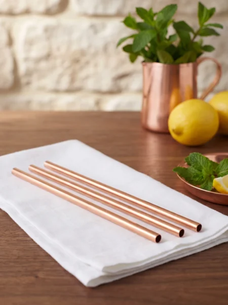 pipet-duz-kirmizi-bb0506-1-sahne-1 El yapımı bakır ürün — Bakır Pipet Düz Kırmızı — soğuk içecek servisi — BakırBul