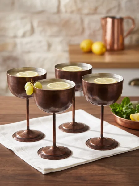 vino-bakir-kadeh-2-no-duz-400-ml-4lu-takim-oksit-bb0457-43-sahne-1 El yapımı bakır kadeh — Vino Bakır Kadeh 2 No Düz 400 ml 4'lü Takım Oksit — soğuk içecek ve şerbet servisi — BakırBul