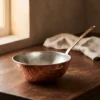 El yapımı bakır tava — Wok Bakır Tava 25 cm Sadece Taban El Dövme Kırmızı — kızartma ve kavurma — BakırBul